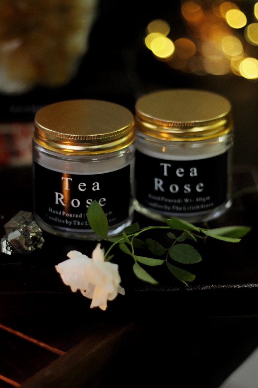 Tea Rose Scented Candle - 80 Gm