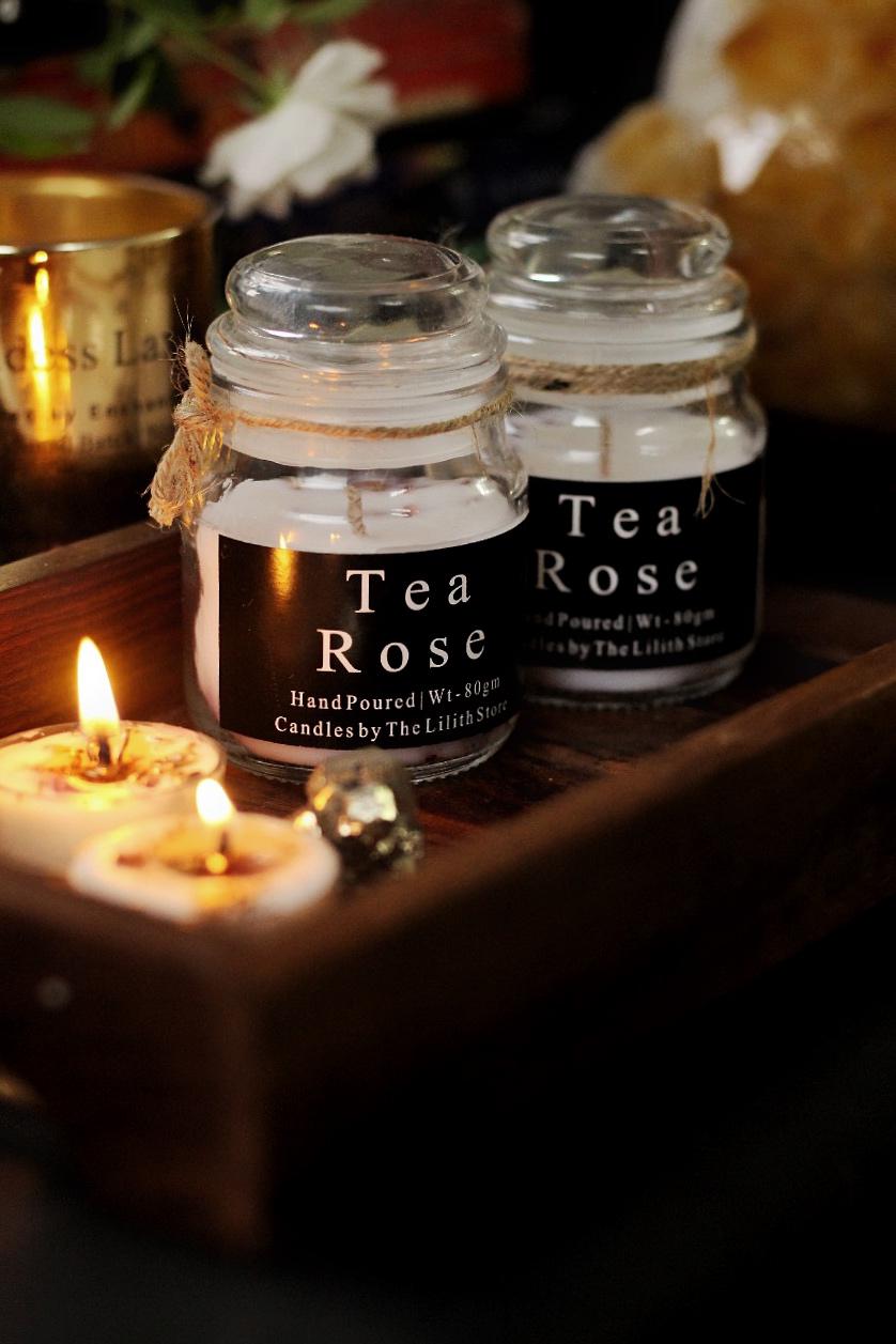 Tea Rose Scented Candle -80 Gm
