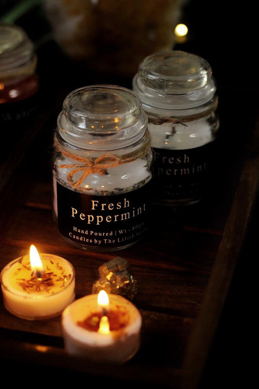 Fresh Peppermint Essential oil Scented Candle - 80 Gm