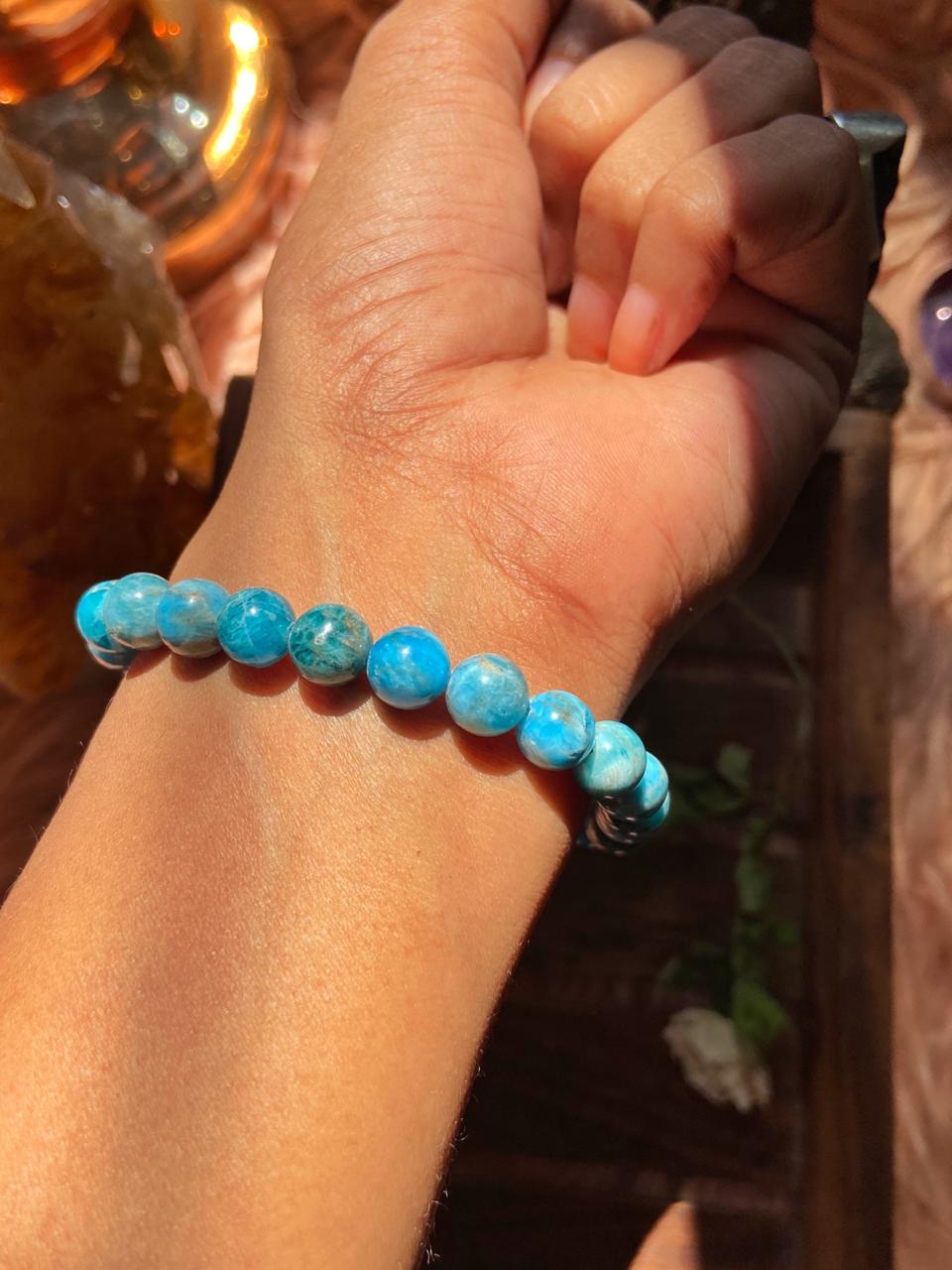 Blue Apatite Bracelet | Stone of Motivation  - 1