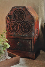 Load image into Gallery viewer, Hand Crafted Pentacle Herb Chest ,Altar Box, Herb Chest, Wiccan Herb Chest
