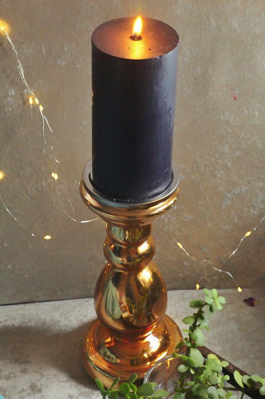 Black Colour Pillar Candles | Scented & Unscented