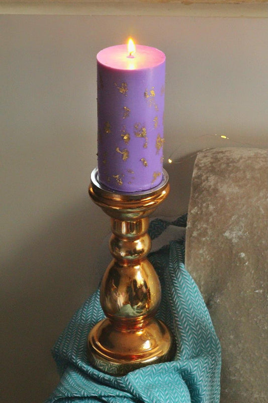 Lavender Colour Pillar Candles | Scented & Unscented