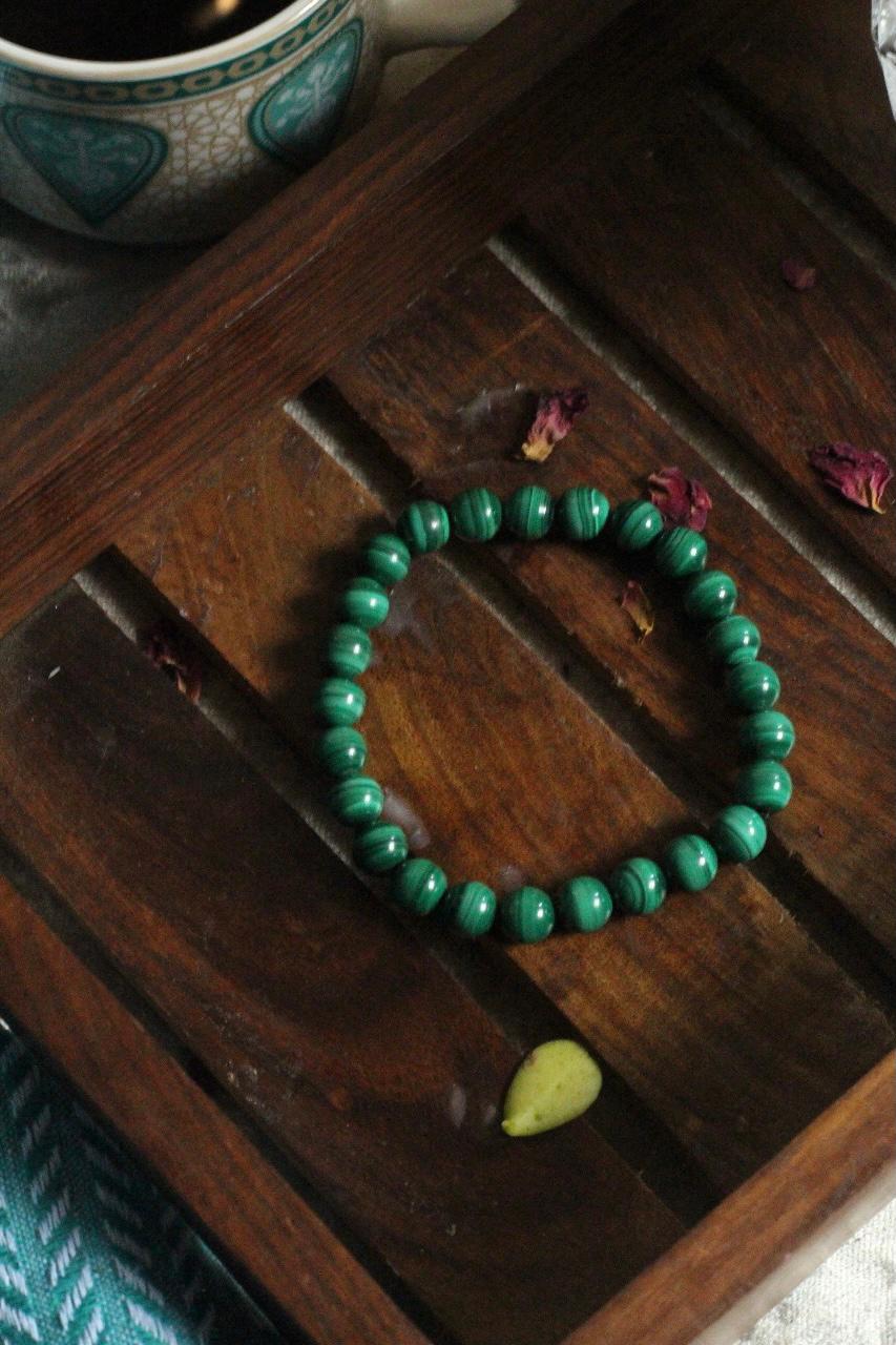 Malachite Beads Bracelet - Stone of Protection & Encouragement