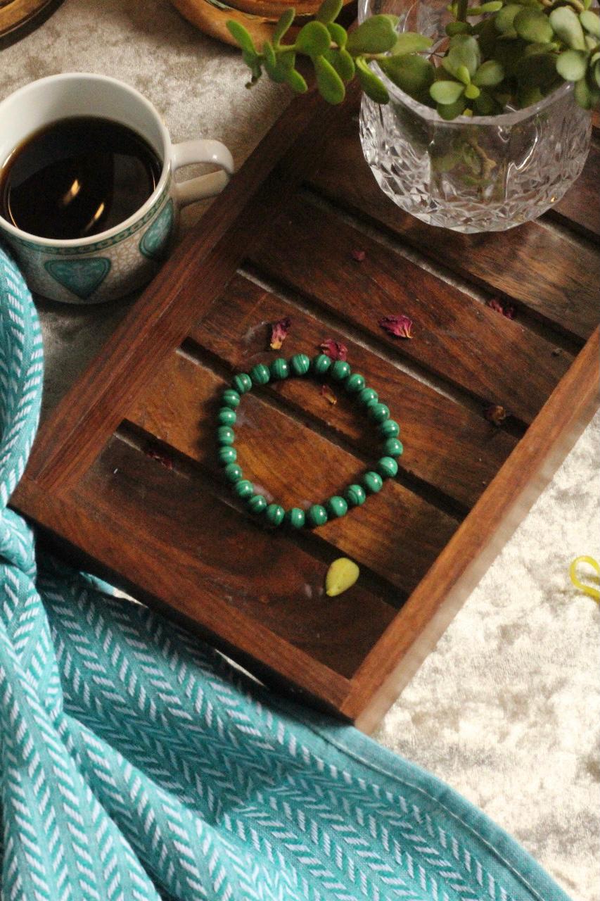 Malachite Beads Bracelet - Stone of Protection & Encouragement