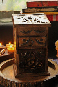 Hand Crafted Triquetra / Trinity Knot Herb Chest ,Altar Box, Herb Chest, Wiccan Herb Chest