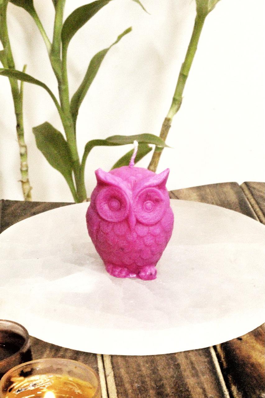 Pink Owl Candle