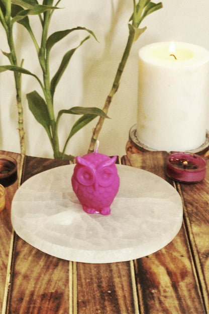 Pink Owl Candle