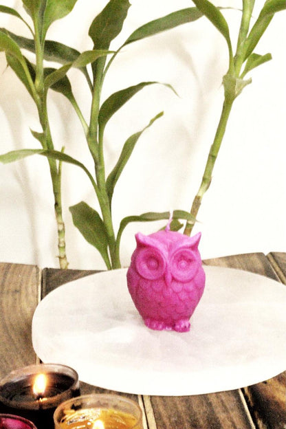 Pink Owl Candle