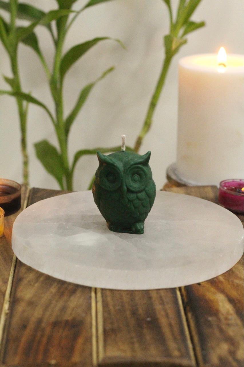 Green Owl Candle