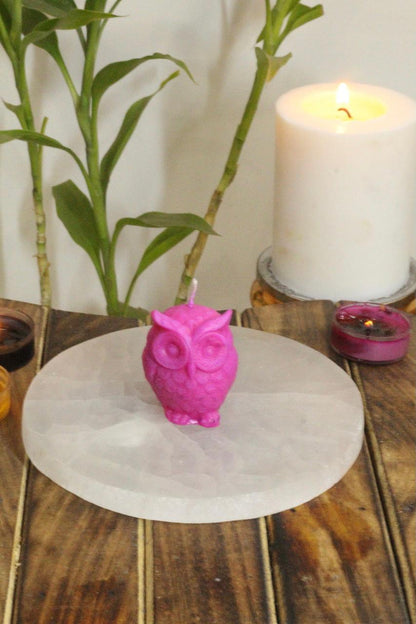 Pink Owl Candle