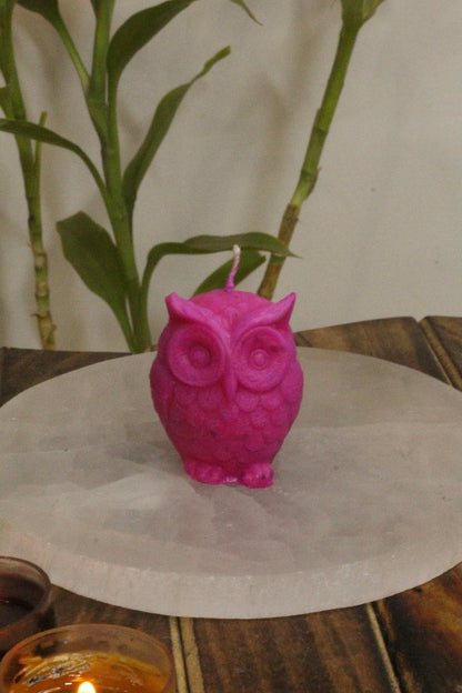 Pink Owl Candle