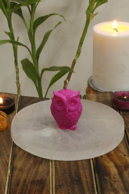 Pink Owl Candle