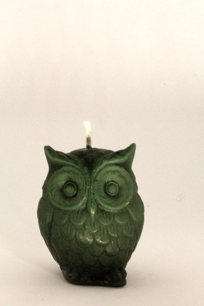 Green Owl Candle
