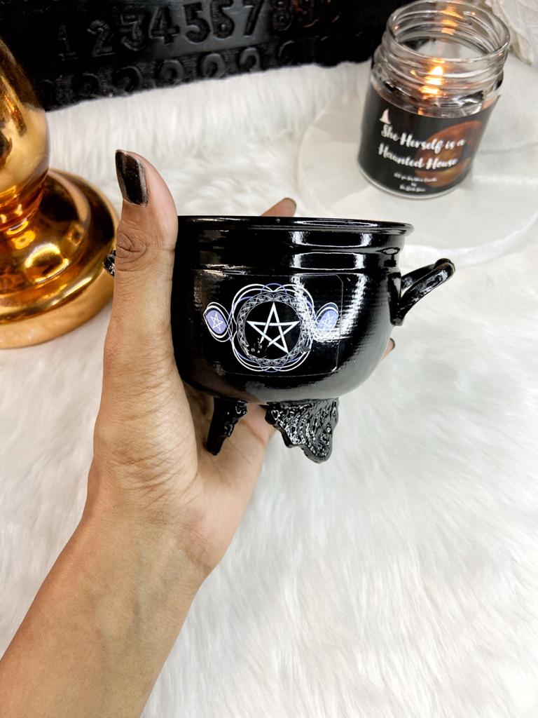 Cauldron with Pentagram Symbol