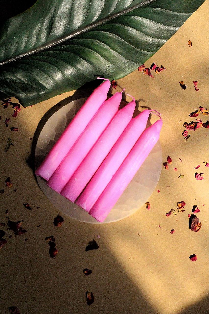 Pink Candle | Wiccan Candle Set of 6