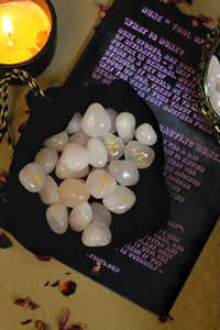 Rose Quartz Runes Set with Intructions