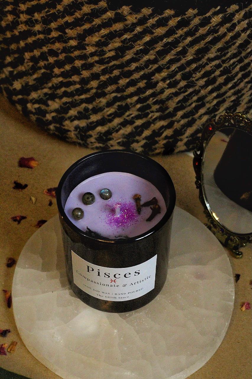 Pisces Zodiac Scented Soy Candle - 170 Gm