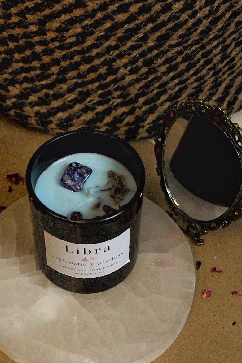 Libra Zodiac Scented Soy Candle - 170 Gm