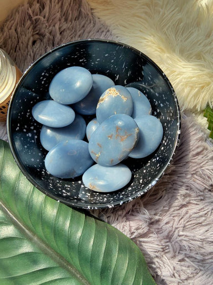 Angelite Palmstone - Stone to Connect with Spirit Guides