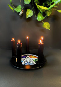 Element Metal Tray with Candle Holder