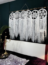 Load image into Gallery viewer, White Dreamcatcher | Giant White fur thread dreamcatcher with 6 Individual Rings
