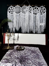 Load image into Gallery viewer, White Dreamcatcher | Giant White fur thread dreamcatcher with 6 Individual Rings
