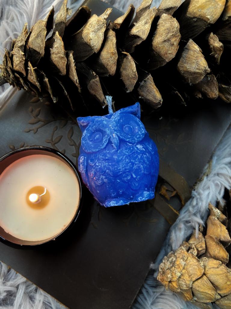 Blue Owl Candle