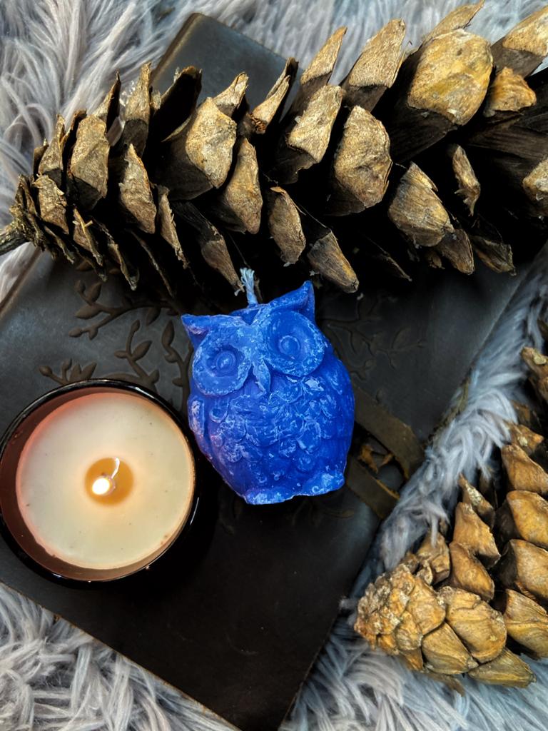 Blue Owl Candle