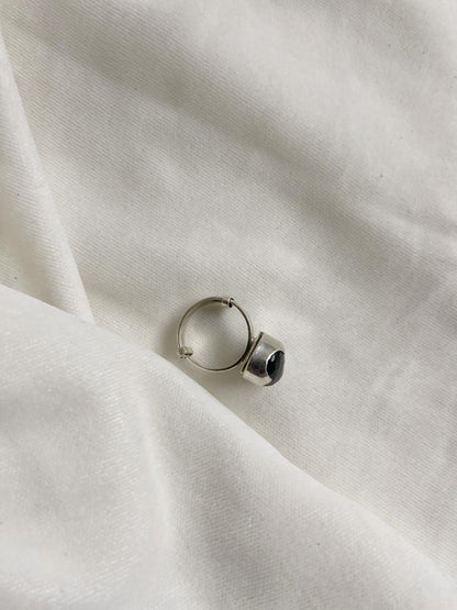 Nuummite Silver Adjustable Ring