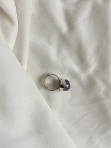 Amethyst Tumble Silver Adjustable Ring
