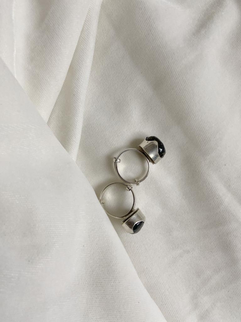 Nuummite Silver Adjustable Ring