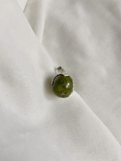 Unakite  Silver Adjustable Ring