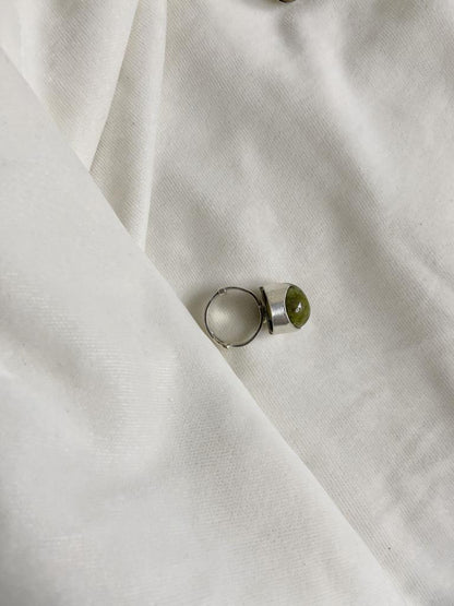 Unakite  Silver Adjustable Ring