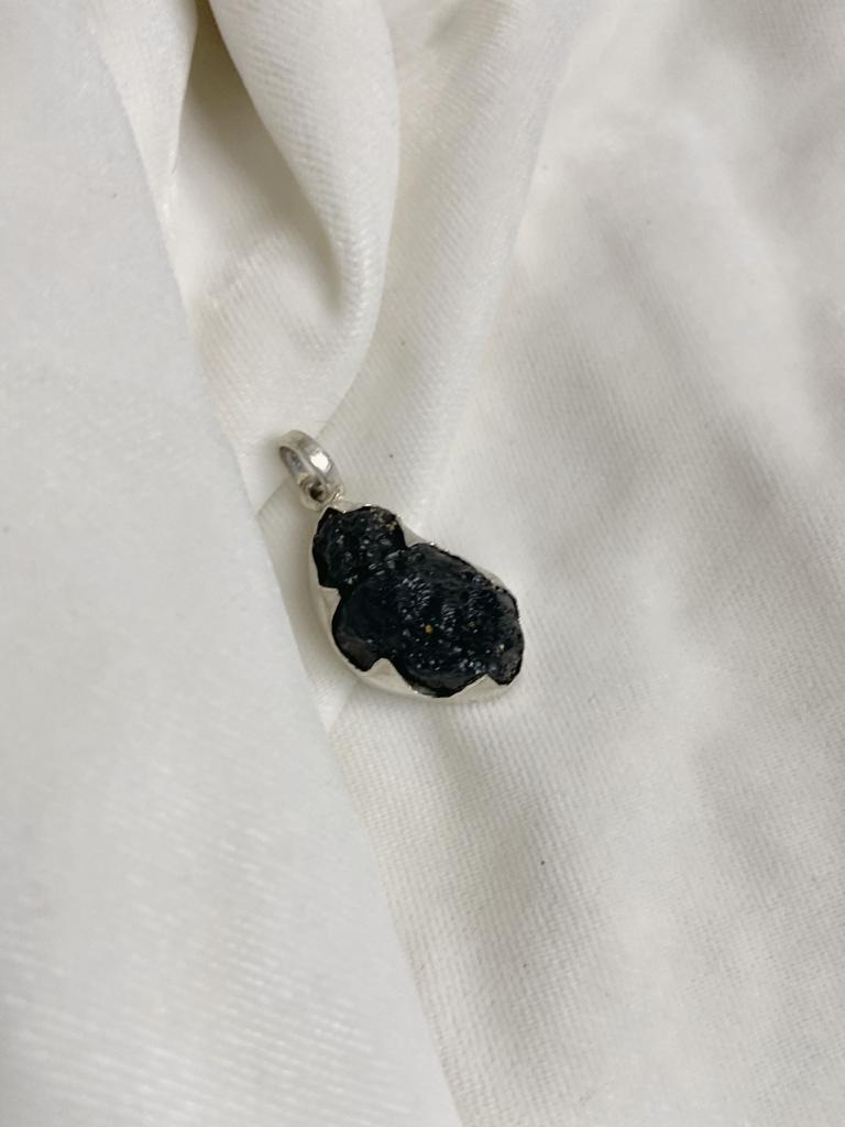 Tektite Silver Pendant