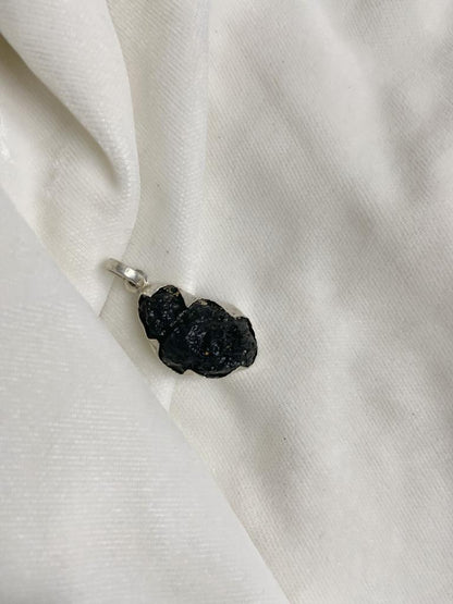 Tektite Silver Pendant