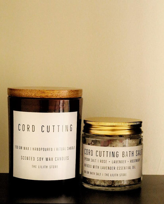 Combo of Cord Cutting Ritual Candle & Bath Salt
