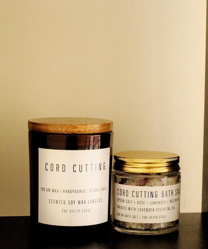 Combo of Cord Cutting Ritual Candle & Bath Salt