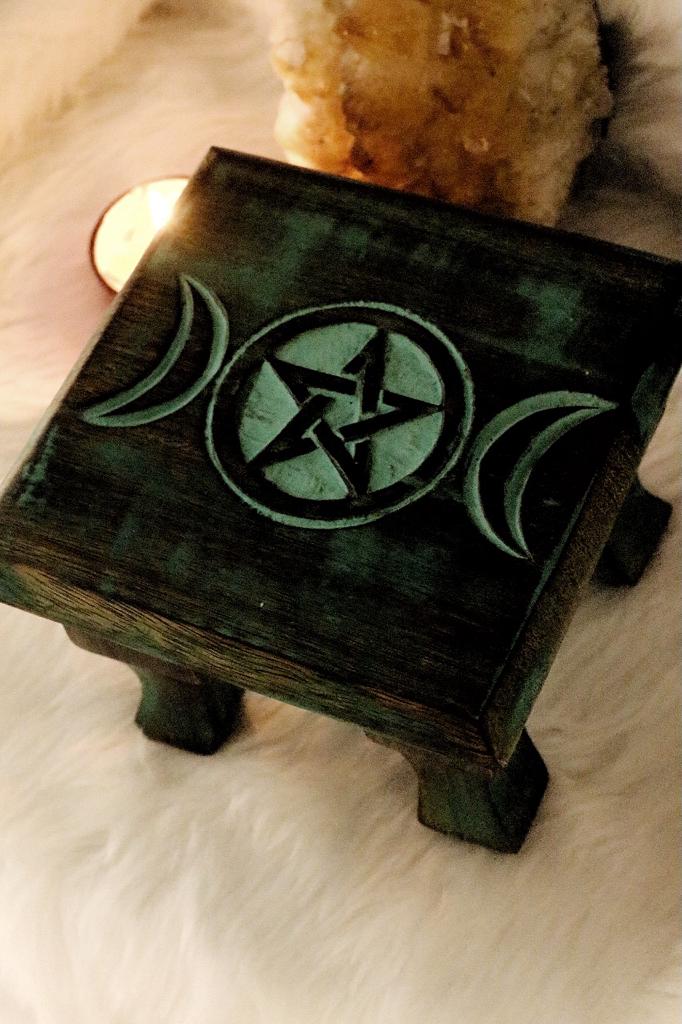 Wooden Vintage green Altar Table