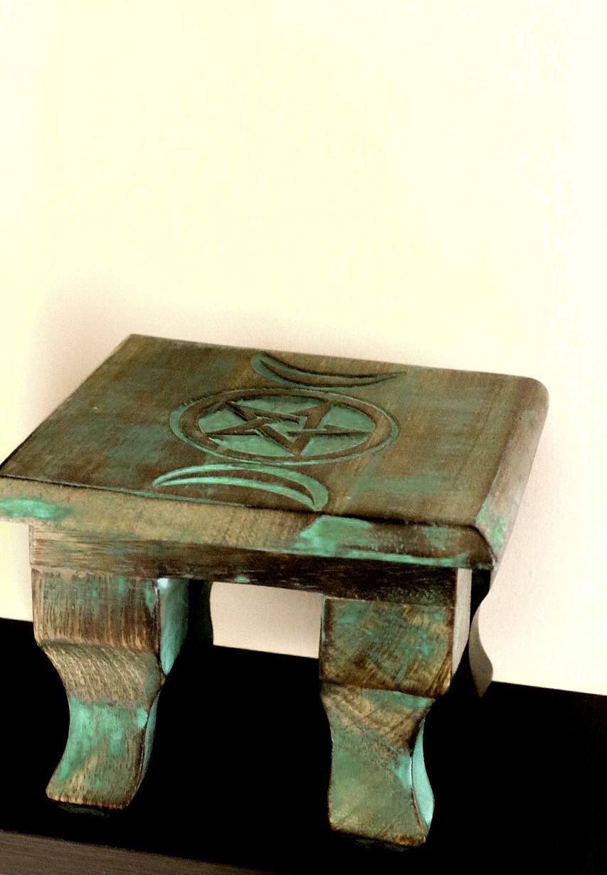Wooden Vintage green Altar Table