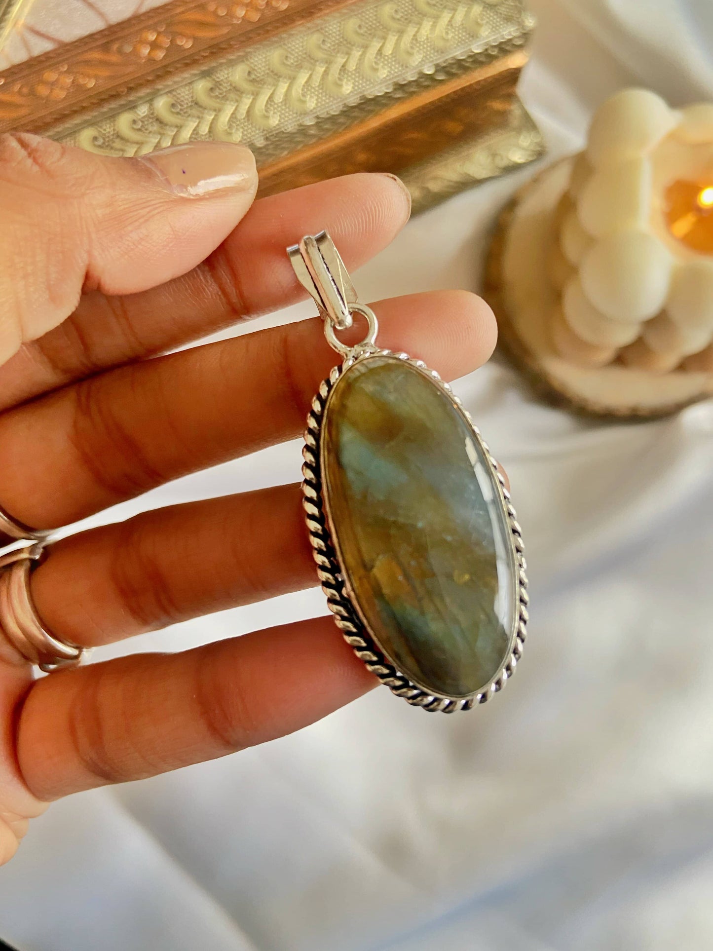 Labradorite Cabochon Pendant