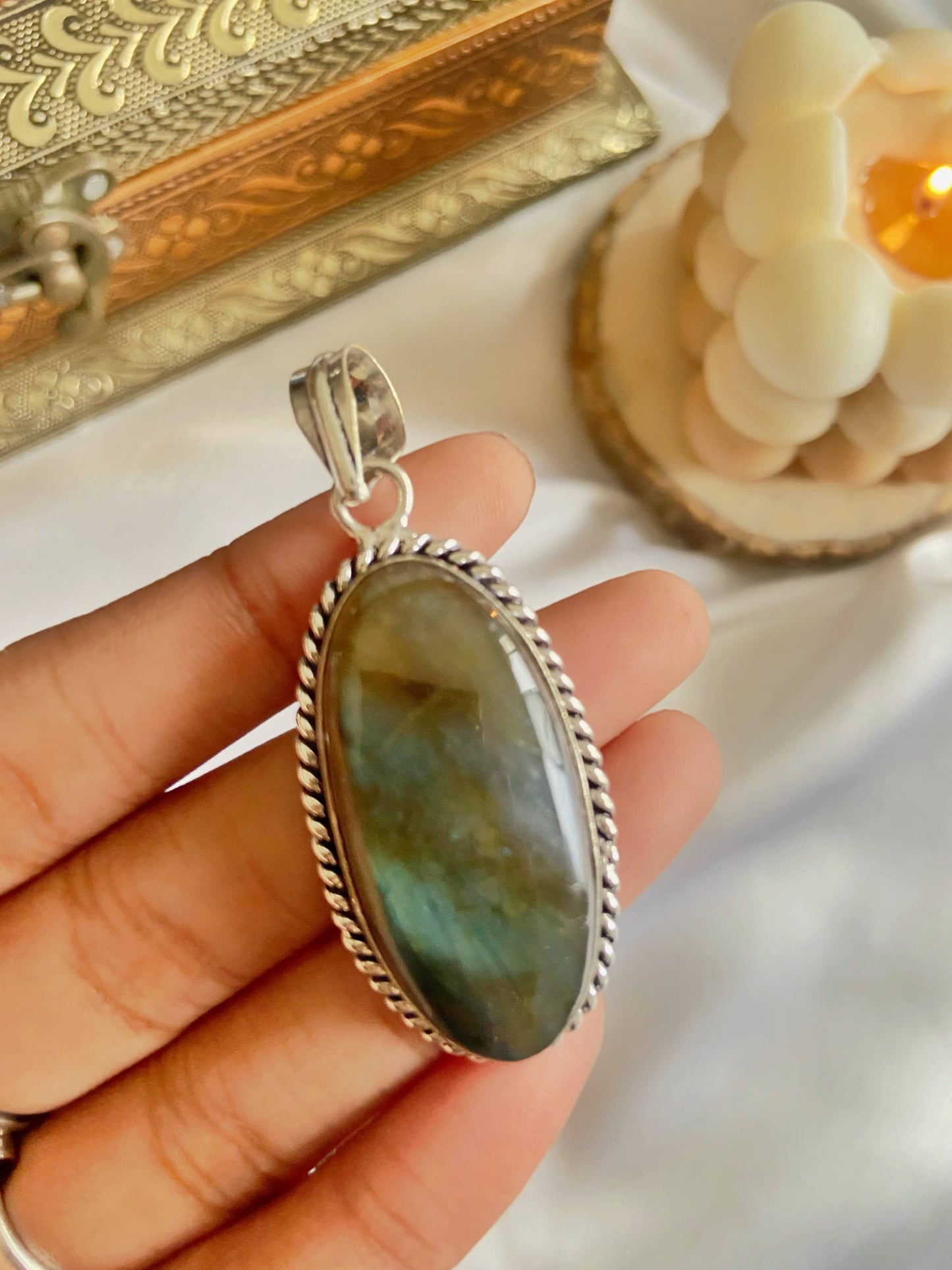 Labradorite Cabochon Pendant