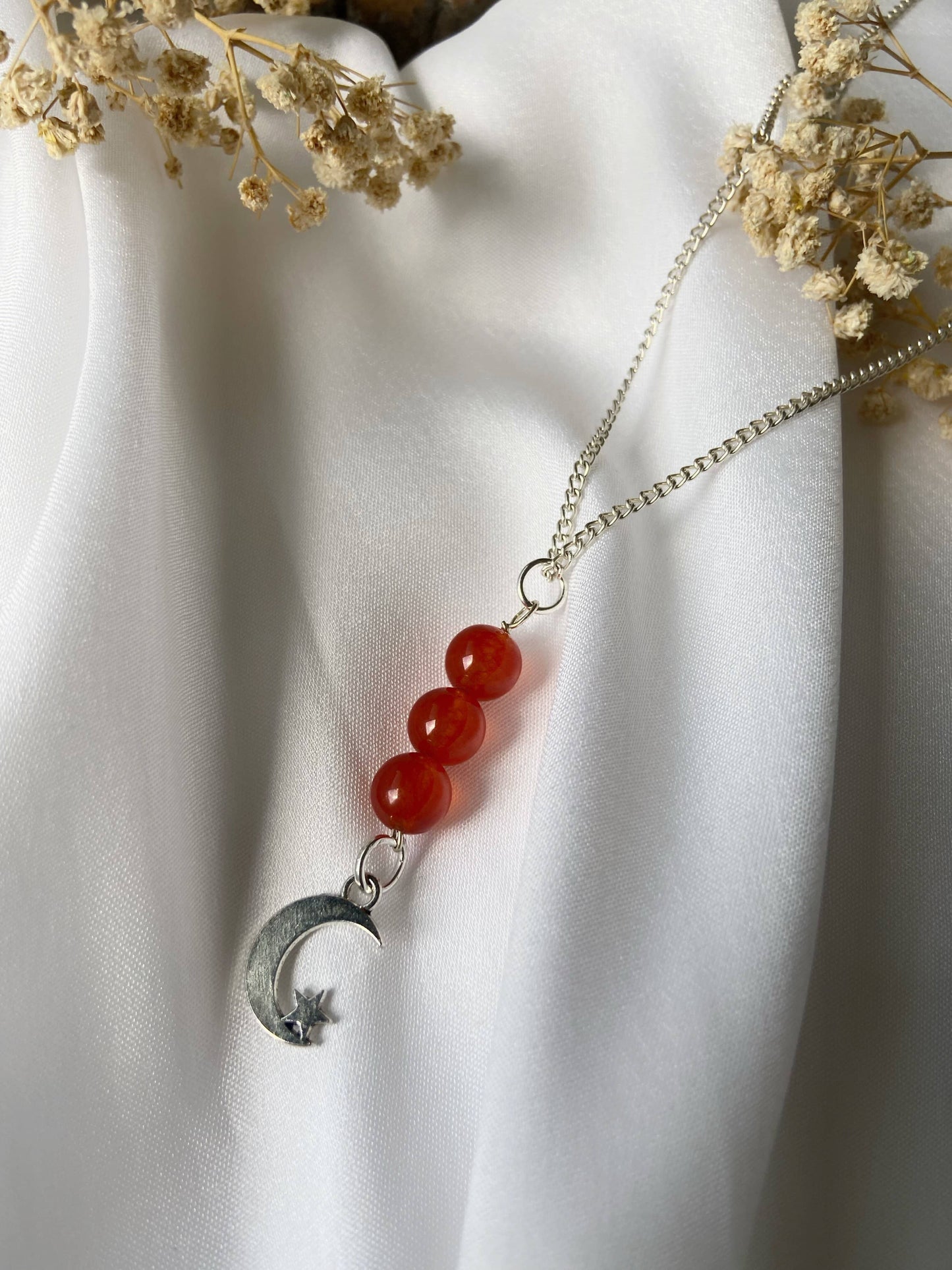 Orange Carnelian Bead Chain Necklace