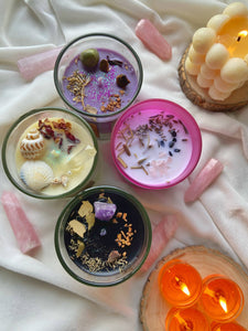 Ritual Candle + Customization Available with Crystals, Herbs & Essential Oil/Fumes